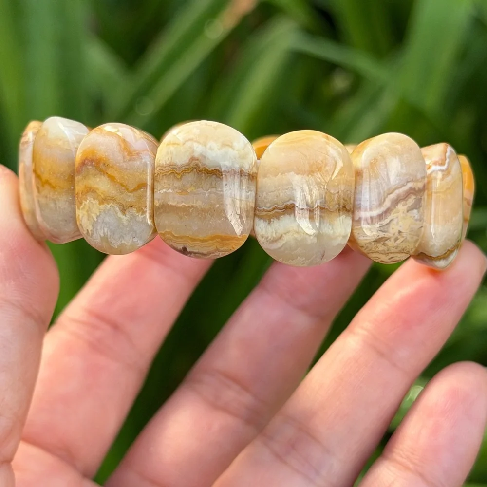 Stretchable‎ crazy lace agate soft bangle 0910